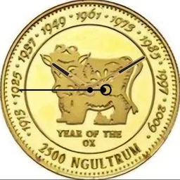 Gold, Bhutan, Year of the Ox, 2500 NU, 1996 Copy