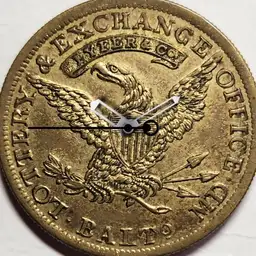Brass, Baltimore Merchant Token, 1849