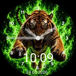 tiger galaxy watch 6 tigre flamme verte