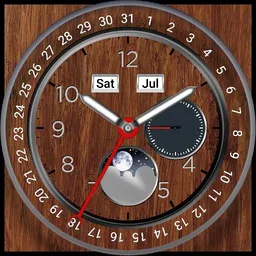 Wooden Day/Date - Moon Phase