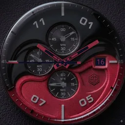 Sculpted Red Black