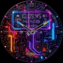 Neon Circuit Matrix