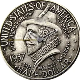 Silver, Roanoke Colony, Half Dollar, 1937