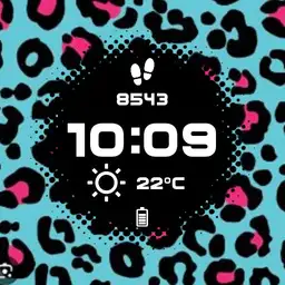 Leopard bold pink and blue