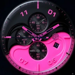 Sculpted Pink Black