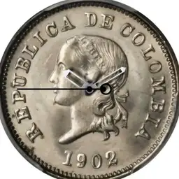 Cupronickel, 5 Centavos, Colombia, 1902