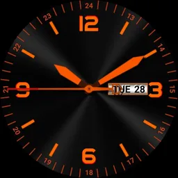 Orange on black. high visibility