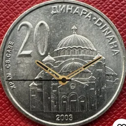 Cupronickel, St. Sava Cathedral, 20 Dinars, 2003
