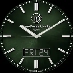 Emerald Pulse Hybrid – Luxury Analog + Digital Watch Face