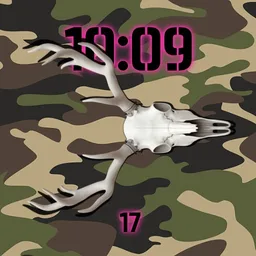 camo deer skull