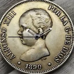 Silver, Alfonso XIII, Boy King, 5 Pesetas, 1890