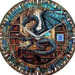 Stained glass library dragon 2