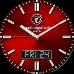 Candy Apple Red Pulse Hybrid – Luxury Analog + Digital Watch Face
