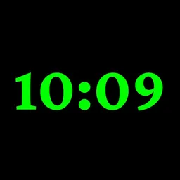 Green Sans Serif Clock