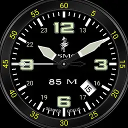 Marine scout/sniper symbol analog with date and second hand v1.2