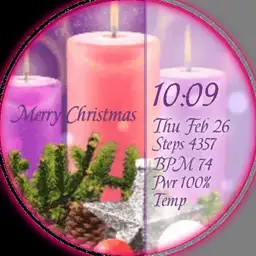 Pink, Purple & Coral Christmas Candle Display
