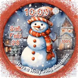 Cheerful Snowman in the Town Square