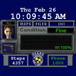 RE3 Menu Jill with options