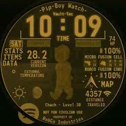 Chach Pip-Boy Watch - Amber HUD V1