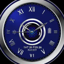 Electric blue and chrome watch face 2.