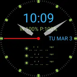 Weather Forecast Round half-second tick long hand