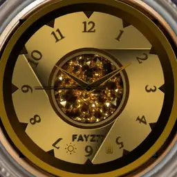 Brown and gold watch face.