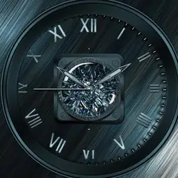 Grey and teal watch face.
