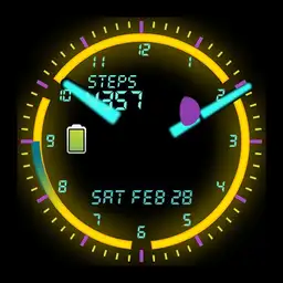 neon yellow blue purple