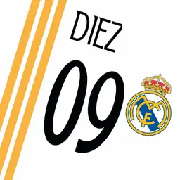 Real Madrid Football 2023-2024 White and Yellow. Dim Black and Yellow