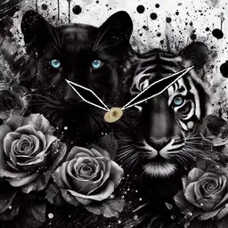 Panther and tiger black and white - plwren