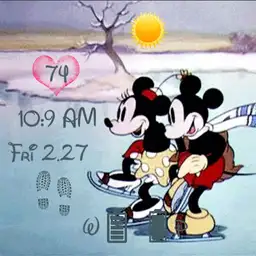 Vintage Micky Minny ice-skating