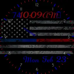 Thin Blue Red Line W/ Heart Rate