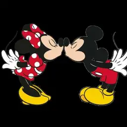Mickey and minnie mouse kiss