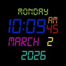 Retro Digital Colourful Black