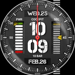Brute COCKPIT Linear Vertical Gauge Pilot Military Field Watch
