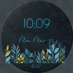 simple flowers in blue date and steps
