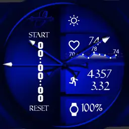 Blue Sport Stopwatch move hands