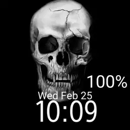 Skull digital watch face