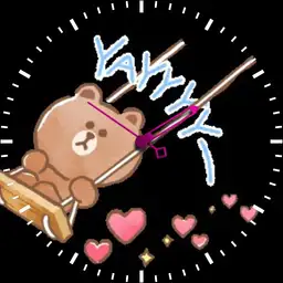 bear having fun on swing