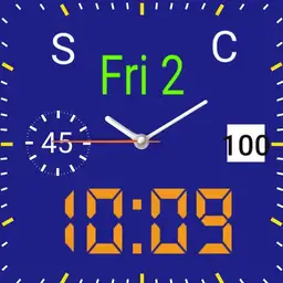 Digital analog blue background orange Square DJ Copy