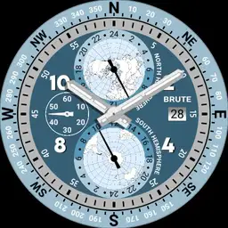 Brute NAVIGATOR Compass With Declination Correction And GMT Watch