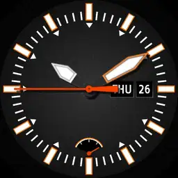 black and orange. day and date.