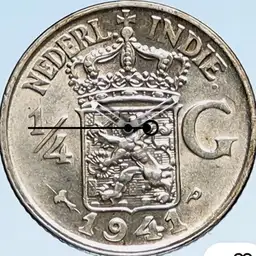 Silver, Dutch E. Indies, 1/4 Gulden, 1941