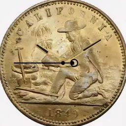 Brass, Gold Rush Liberty Counter Token, 1849