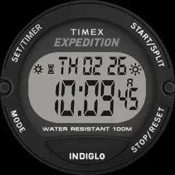 TIMEX EXPEDITION Digital Chronometer Indiglo Lume Day and Night Moonphase Timer Interactive Field Watch