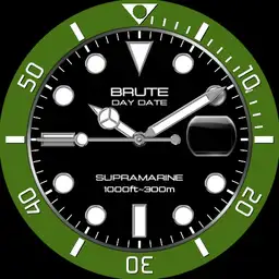 Brute SUPRAMARINE Day Date Diver Military Field Watch Dim Bezel Colours