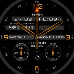 Black Chrono by 7 Multicolor