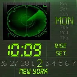 Green LCD radar watch