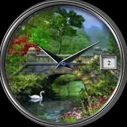 Stone bridge and swan