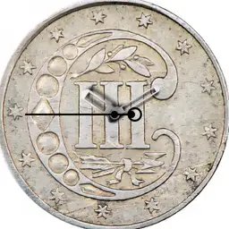 Silver, Trime, 1854, Type II, WOS6